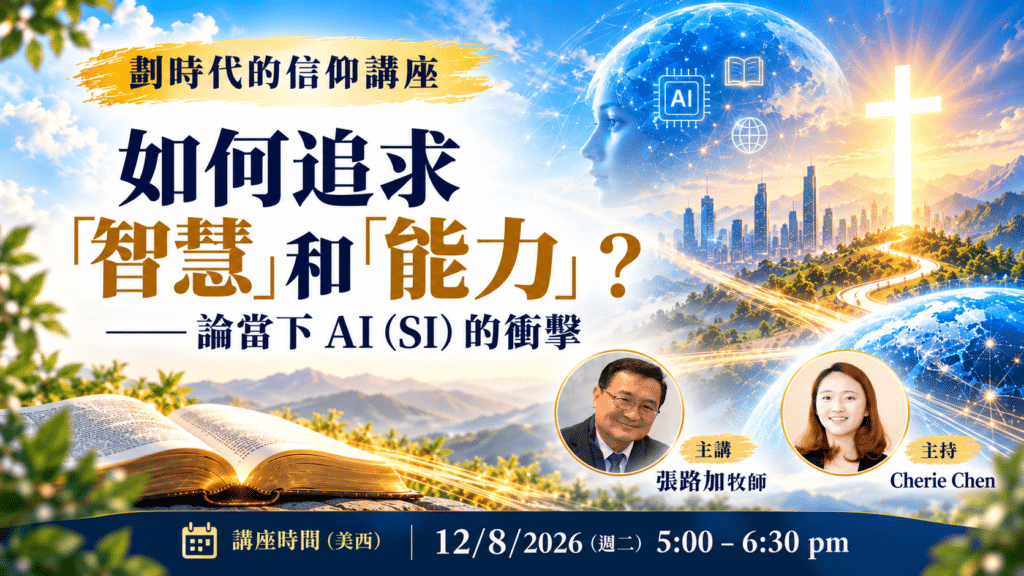 劃時代信仰講座: 如何追求「智慧」和「能力」？——論當下 AI（SI）的衝擊